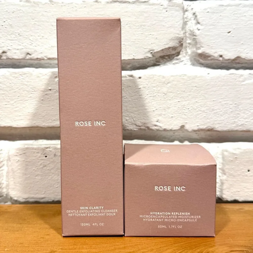 Rose Inc Skincare Duo Exfoliating Cleanser + Hydrating Moisturizer Clean Beauty